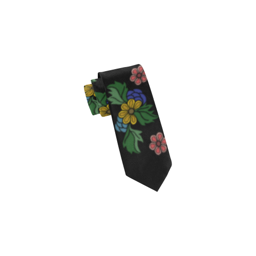 black floral Classic Necktie (Two Sides)
