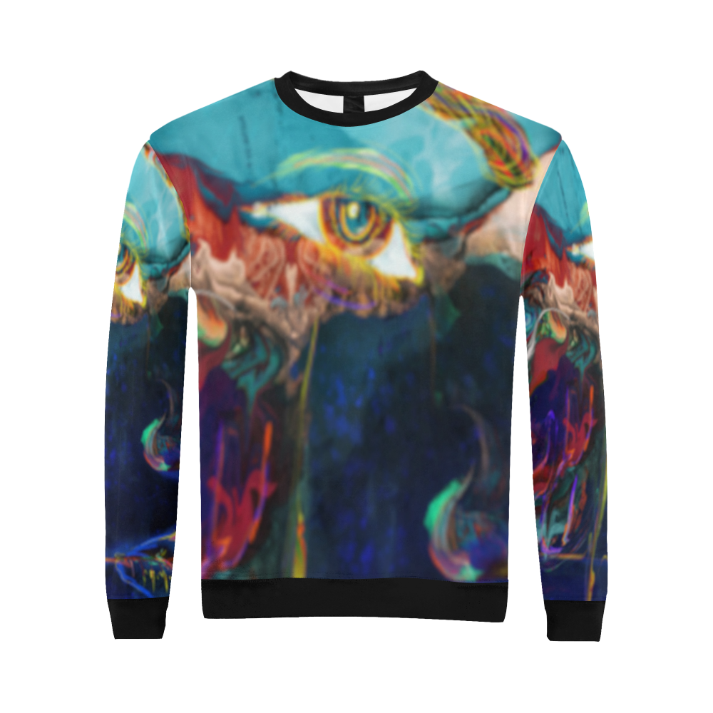 Abstract Girl All Over Print Crewneck Sweatshirt for Men/Large (Model H18)