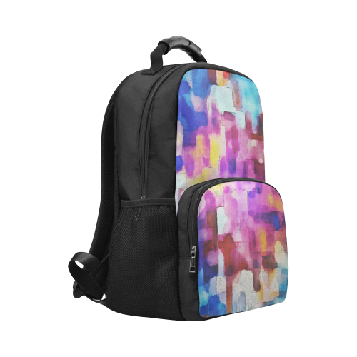 Blue pink watercolors Unisex Laptop Backpack (Model 1663)