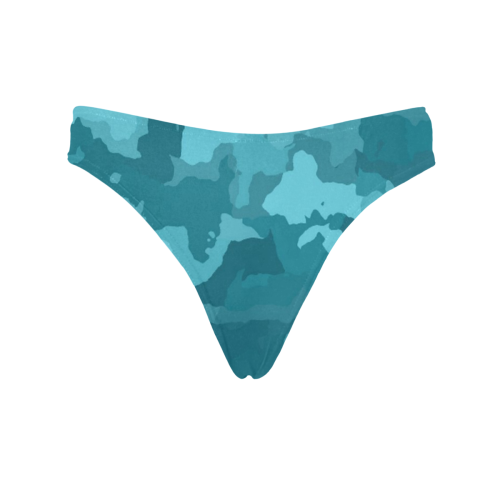 camouflage teal Women's All Over Print Thongs (Model L30)