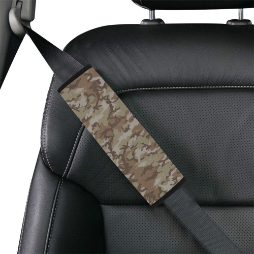 Woodland Desert Brown Camouflage Car Seat Belt Cover 7''x8.5''