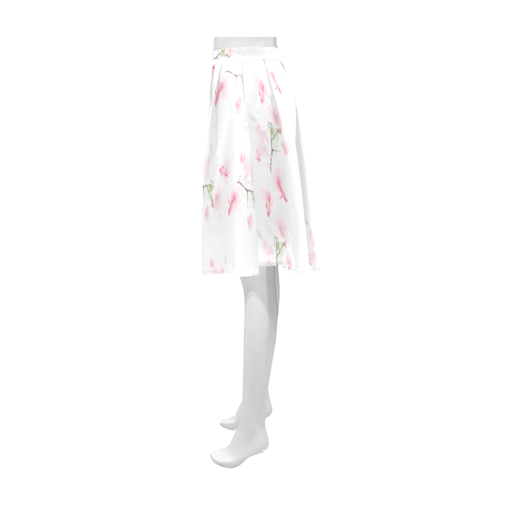 Pattern Orchidées Athena Women's Short Skirt (Model D15)