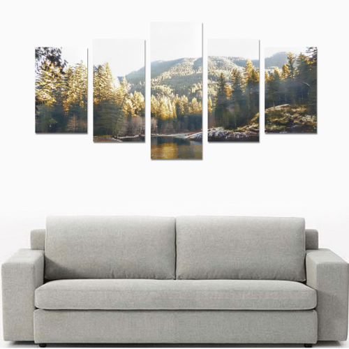 mountain river and frost Canvas Print Sets C (No Frame)