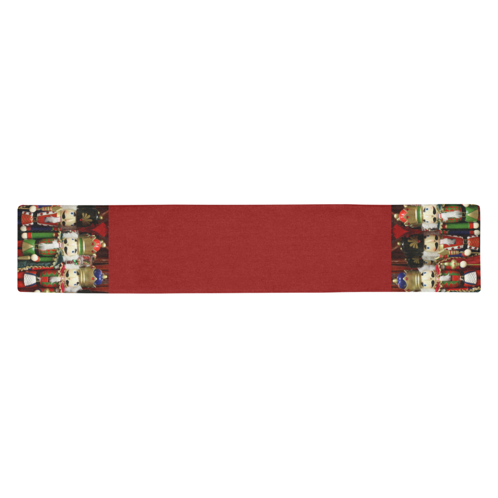 Christmas Nut Cracker Soldiers on Red Table Runner 14x72 inch