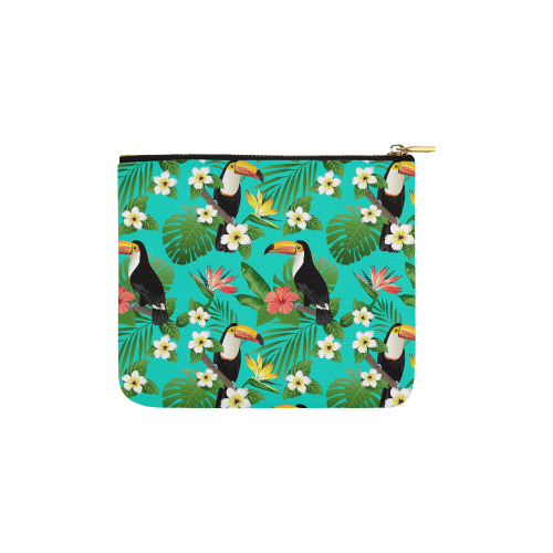 Tropical Summer Toucan Pattern Carry-All Pouch 6''x5''