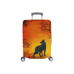 Wonderful black wolf in the night Luggage Cover/Small 18"-21"