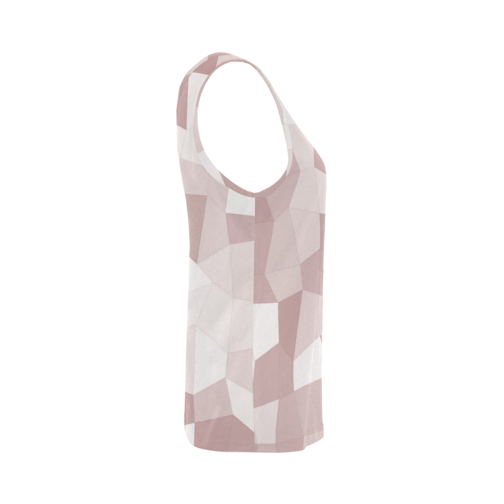Mauve Beige Mosaic All Over Print Tank Top for Women (Model T43)