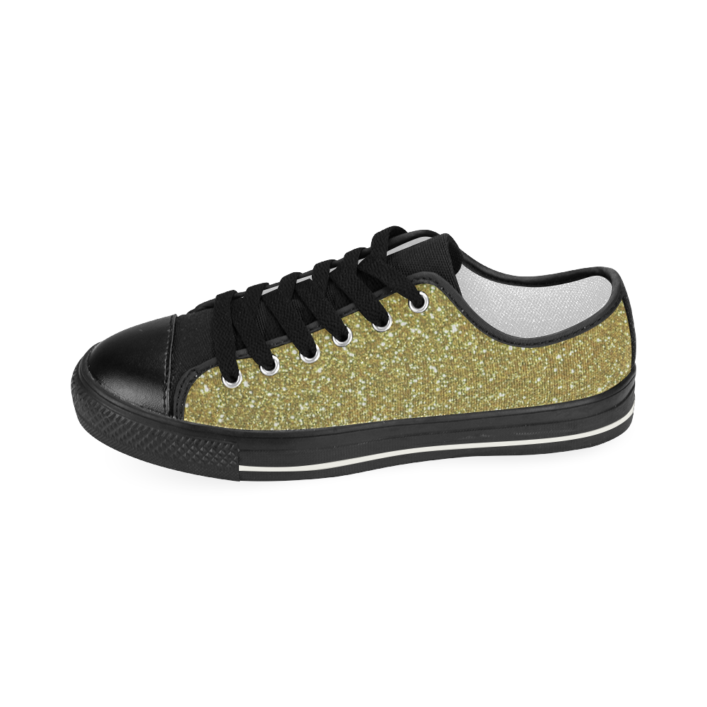 "gold glitter" Women's Classic Canvas Shoes (Model 018)