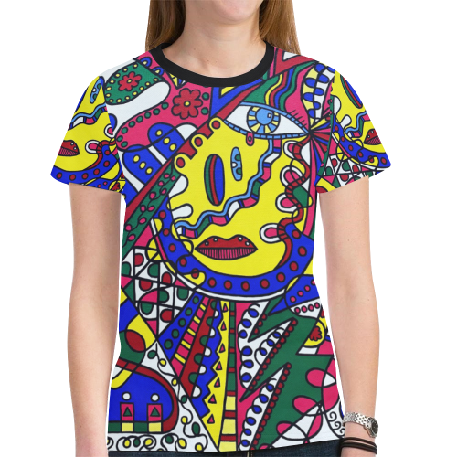 Whimsical New All Over Print T-shirt for Women (Model T45)