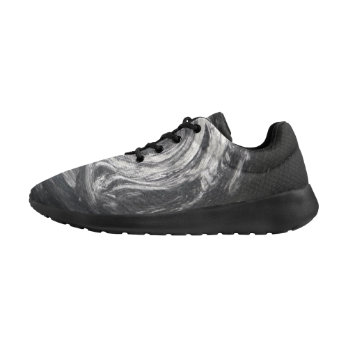Black And White Abstract Art Design Women's Athletic Shoes (Model 0200)