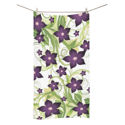 Purple Floral Garden Bath Towel 30"x56"