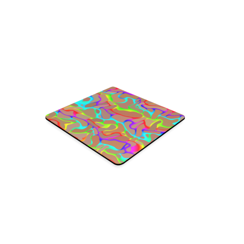 Colorful wavy shapes Square Coaster
