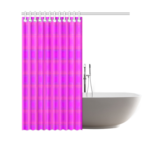 Pink golden multicolored multiple squares Shower Curtain 69"x70"