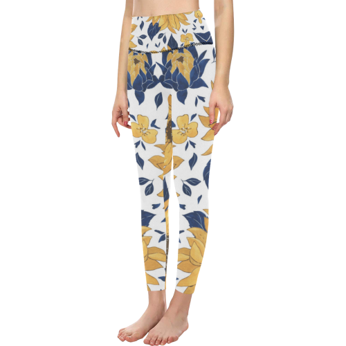 Sunflowers Women's All Over Print High-Waisted Leggings (Model L36)