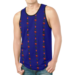 Las Vegas  Black and Red Casino Poker Card Shapes on Blue New All Over Print Tank Top for Men (Model T46)