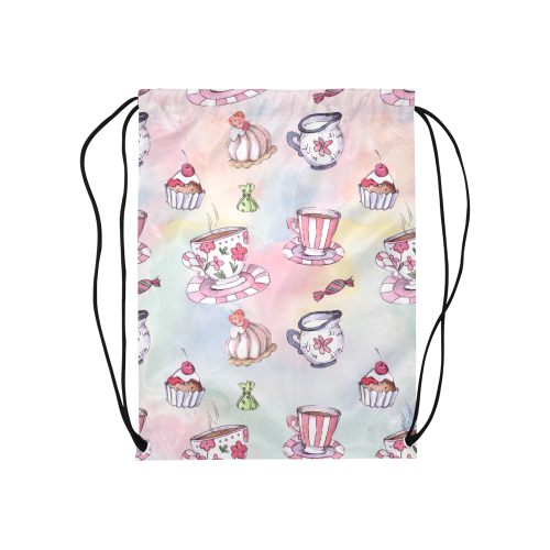 Coffee and sweeets Medium Drawstring Bag Model 1604 (Twin Sides) 13.8"(W) * 18.1"(H)