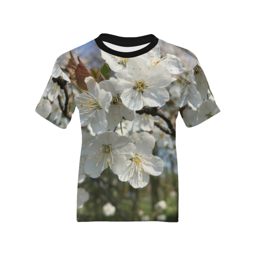 white flower Kids' All Over Print T-shirt (Model T65)