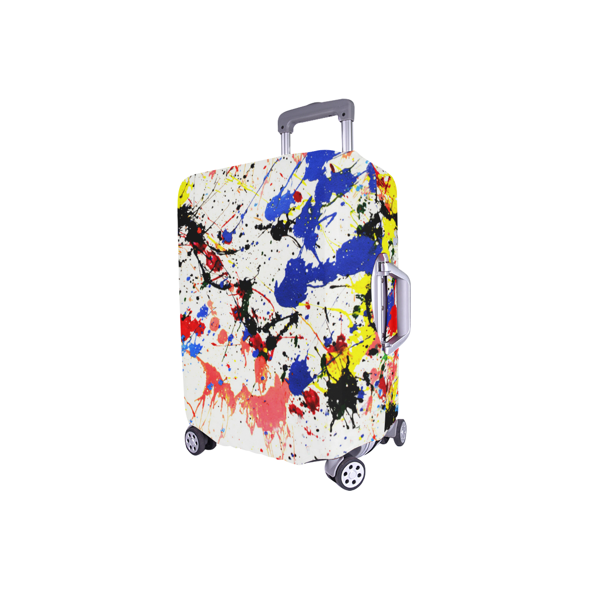 Blue and Red Paint Splatter Luggage Cover/Small 18"-21"