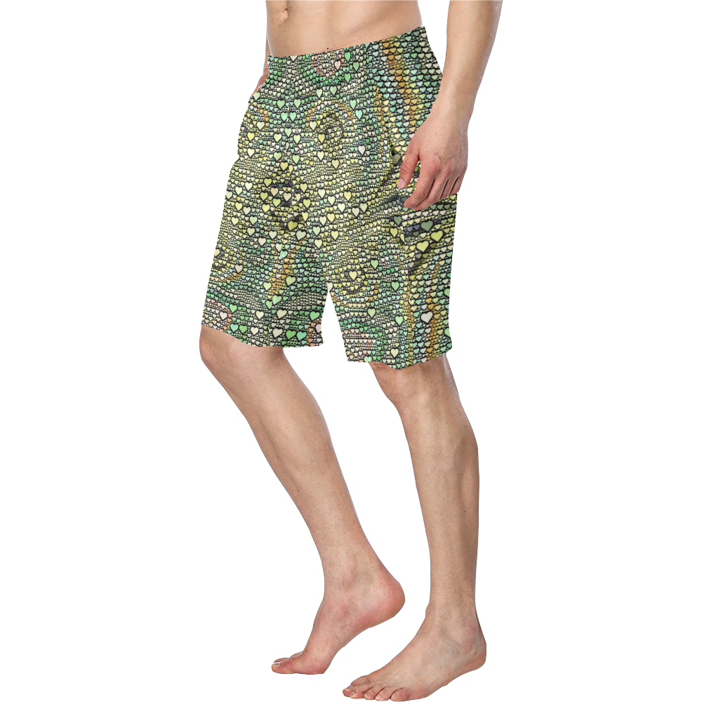 hearts everywhere E  by JamColors Men's Swim Trunk/Large Size (Model L21)