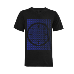 NUMBERS Collection Symbols Circle + x Royal Blue Men's V-Neck T-shirt (USA Size) (Model T10)