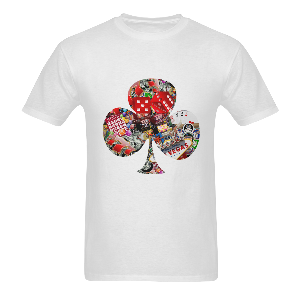 Club Playing Card Shape - Las Vegas Icons Men's T-shirt in USA Size (Front Printing Only) (Model T02)