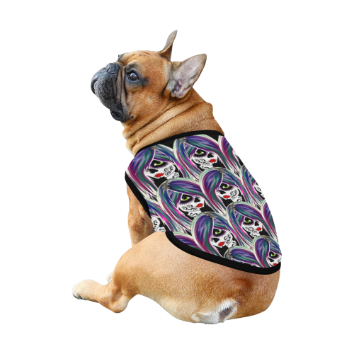Fashionista gal sugarskull dog coat All Over Print Pet Tank Top