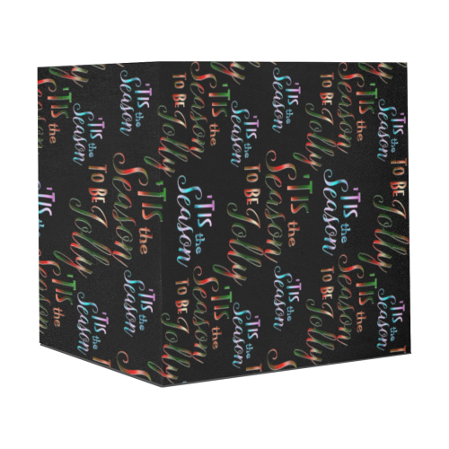 Christmas Tis The Season Pattern on Black Gift Wrapping Paper 58"x 23" (1 Roll)
