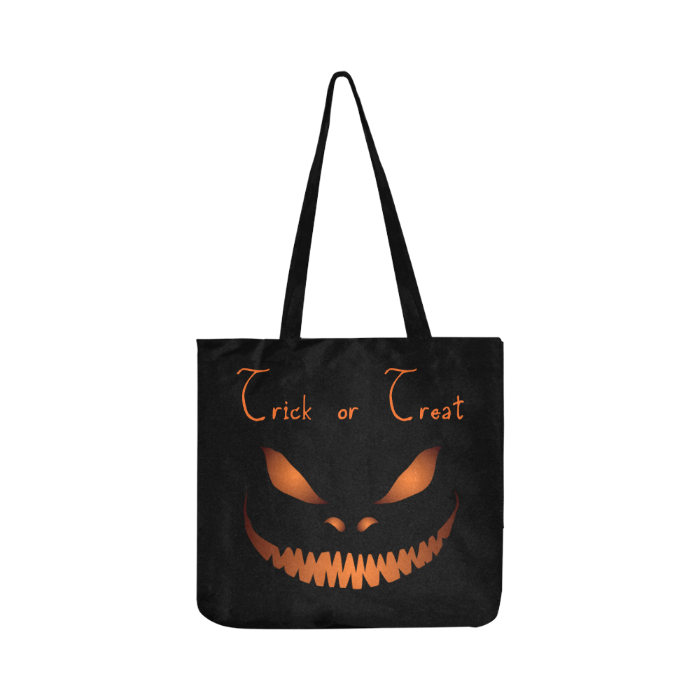 Trick or Treat Evil Pumpkin Halloween Tote Bag 53086 Reusable Shopping Bag Model 1660 (Two sides)