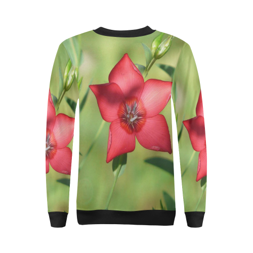 Blossom in Green All Over Print Crewneck Sweatshirt for Women (Model H18)