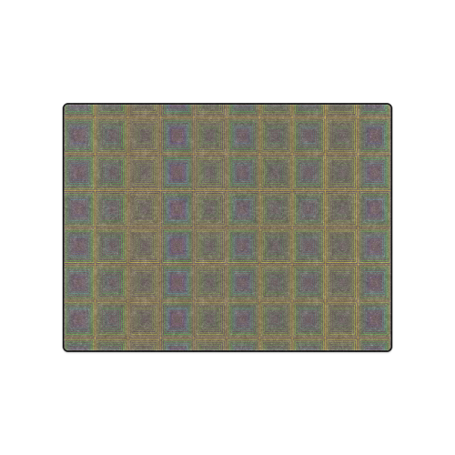 Pale purple golden multicolored multiple squares Blanket 50"x60"