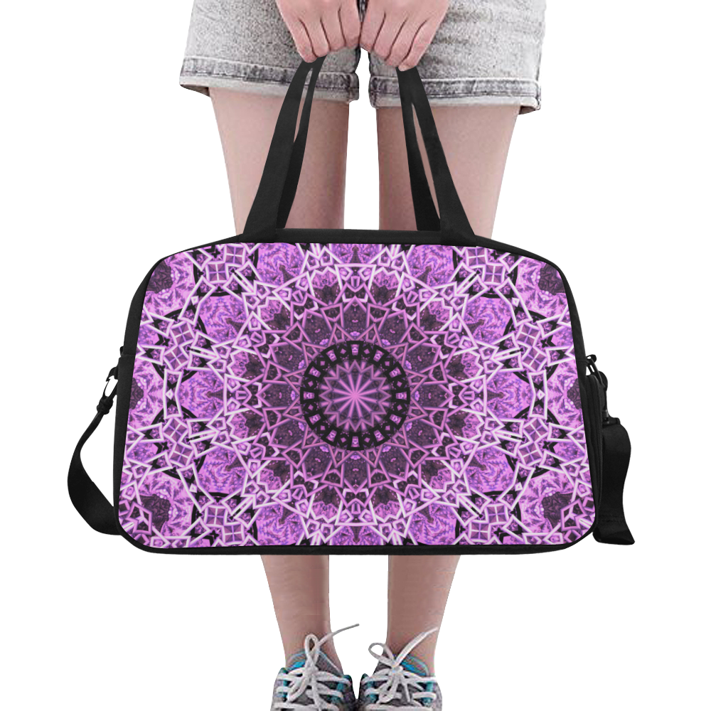 Pink and Black Mandala Fitness Handbag (Model 1671)