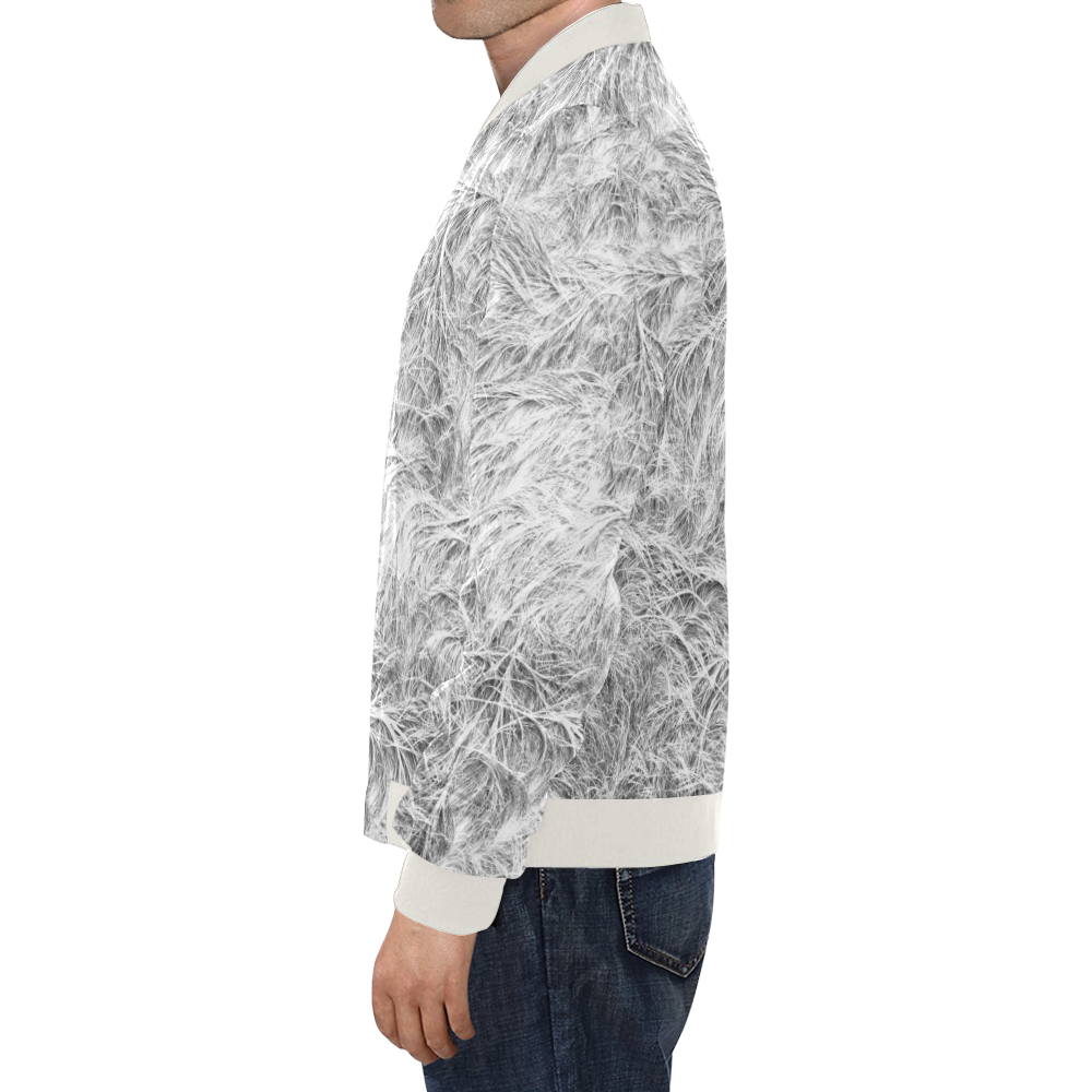 textured fur All Over Print Bomber Jacket for Men/Large Size (Model H19)