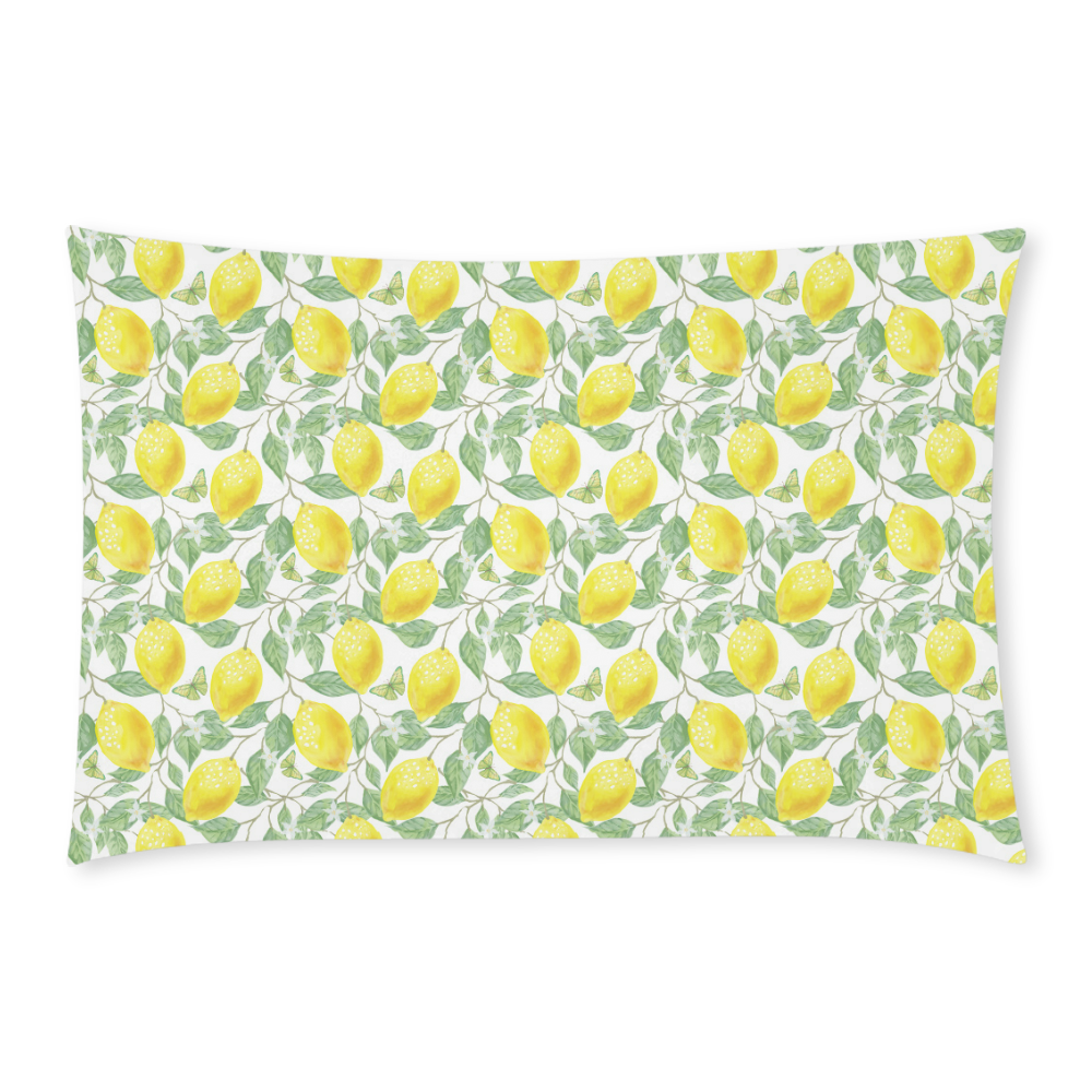 Lemons And Butterfly 3-Piece Bedding Set