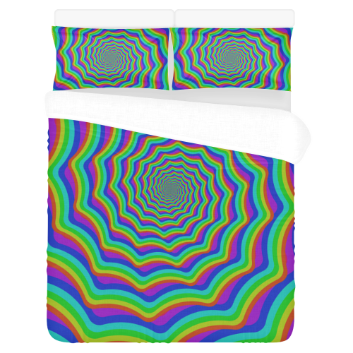 Rainbow spiral way 3-Piece Bedding Set
