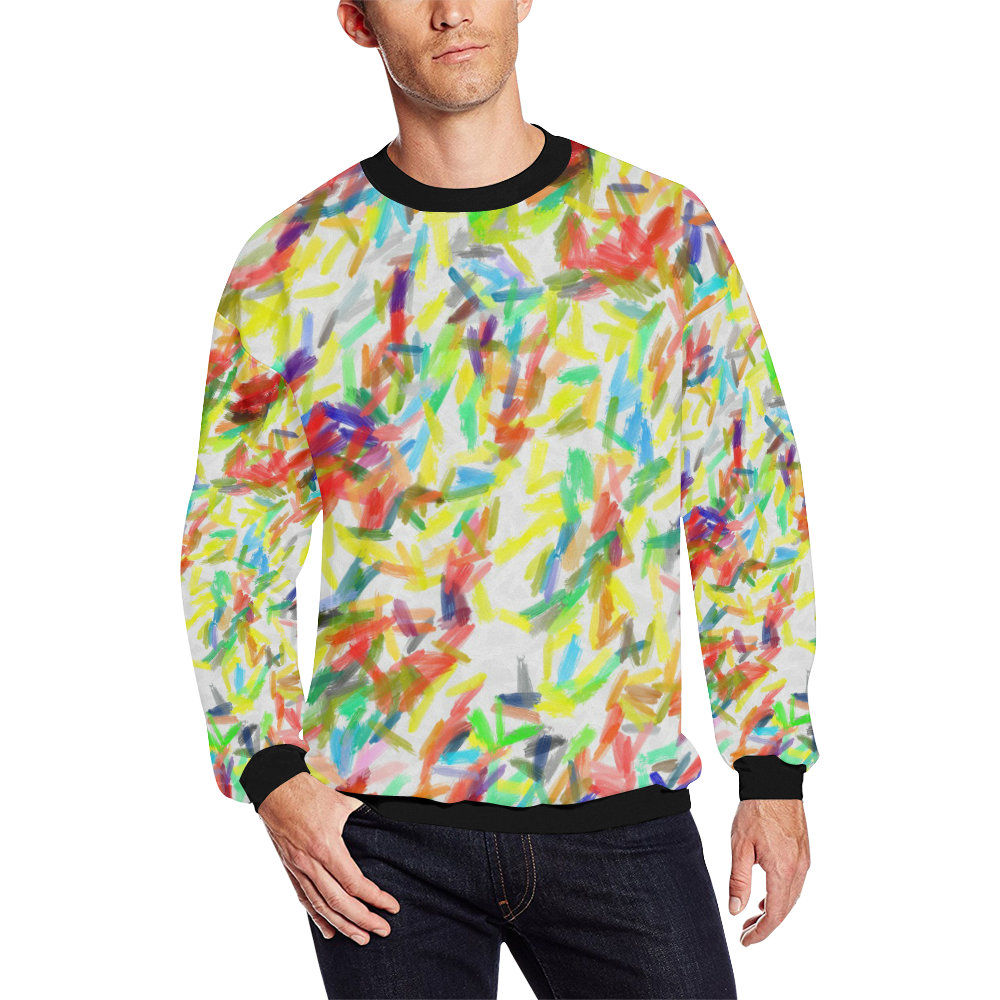Colorful brush strokes All Over Print Crewneck Sweatshirt for Men (Model H18)