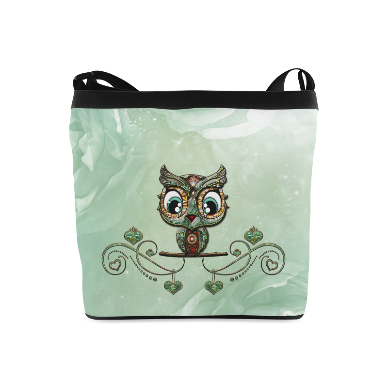 Cute little owl, diamonds Crossbody Bags (Model 1613)