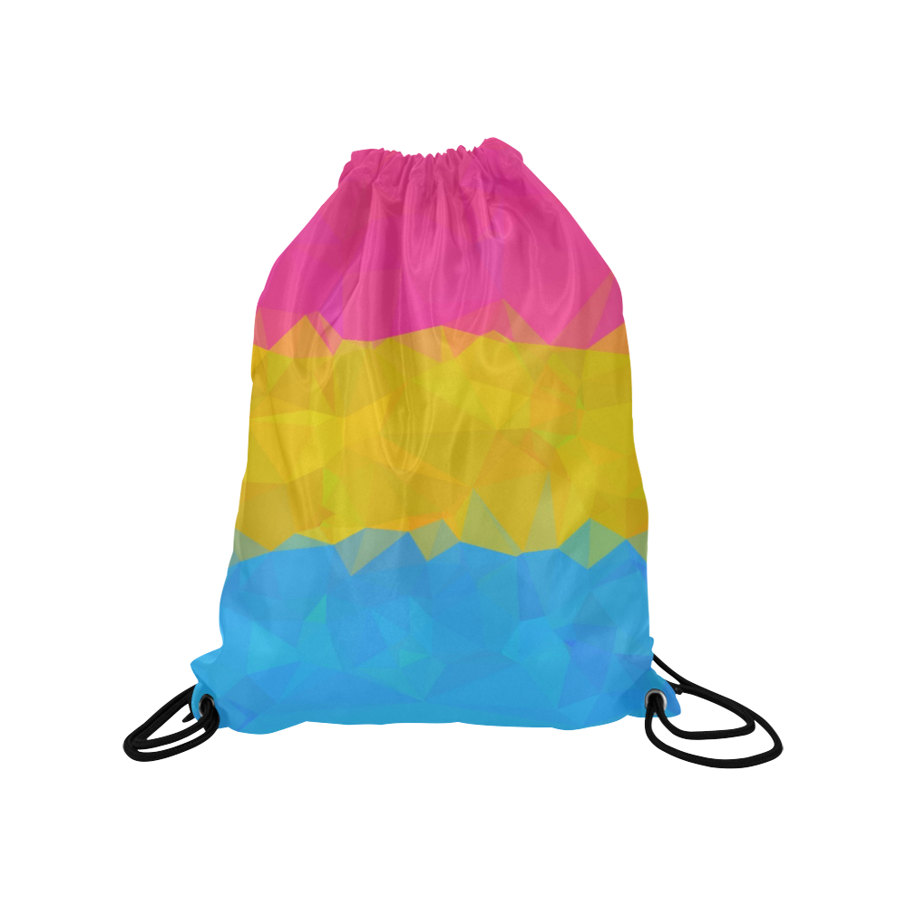 Geometric Pansexual Pride Medium Drawstring Bag Model 1604 (Twin Sides) 13.8"(W) * 18.1"(H)