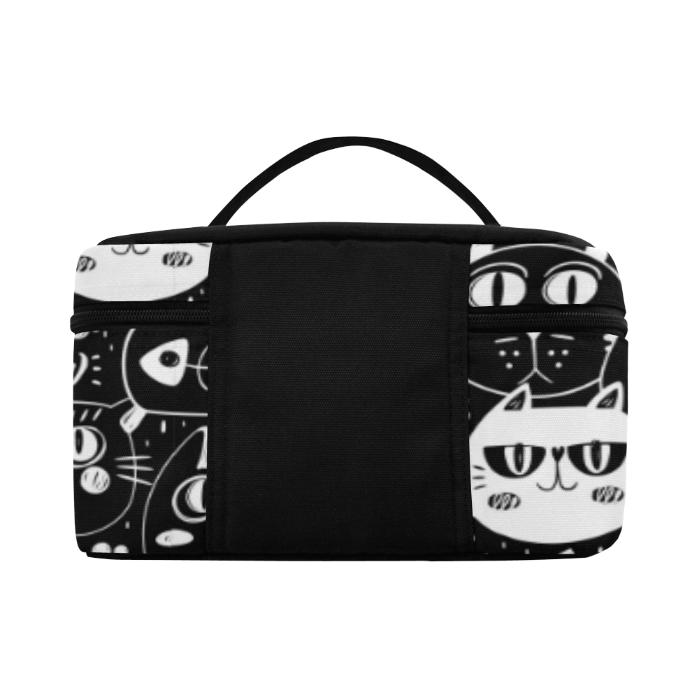 Cosmetic Bag B&W Cats Cosmetic Bag/Large (Model 1658)