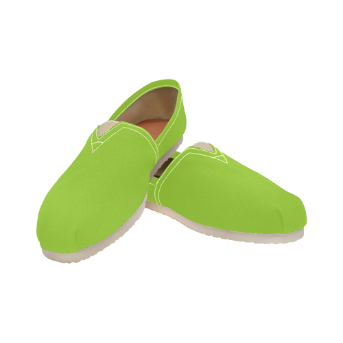 color yellow green Women's Classic Canvas Slip-On (Model 1206)
