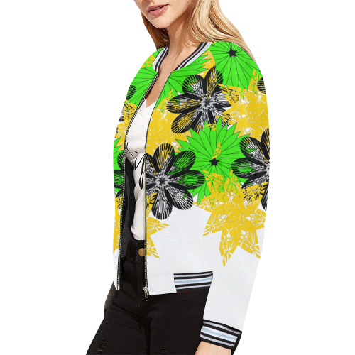 abstract bouquet All Over Print Bomber Jacket for Women (Model H21)