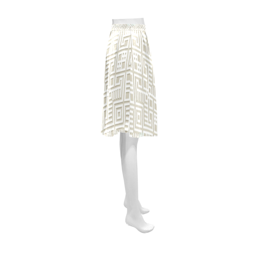 White 3D Geometric Pattern Athena Women's Short Skirt (Model D15)