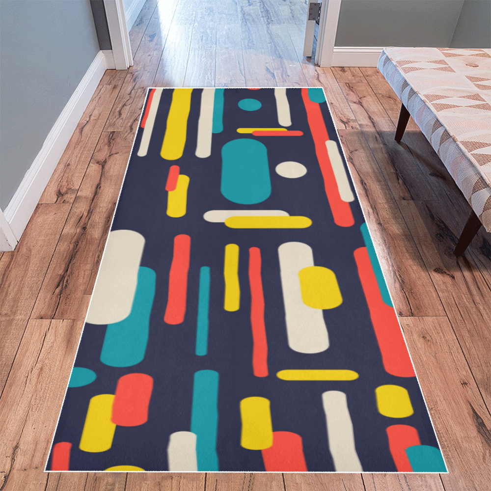 Colorful Rectangles Area Rug 9'6''x3'3''
