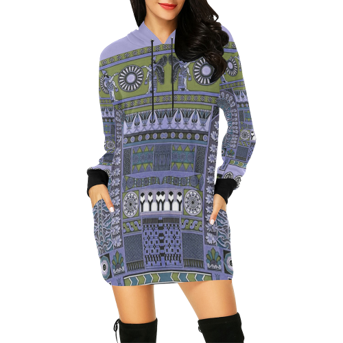 Ancient Assyrian Art All Over Print Hoodie Mini Dress (Model H27)
