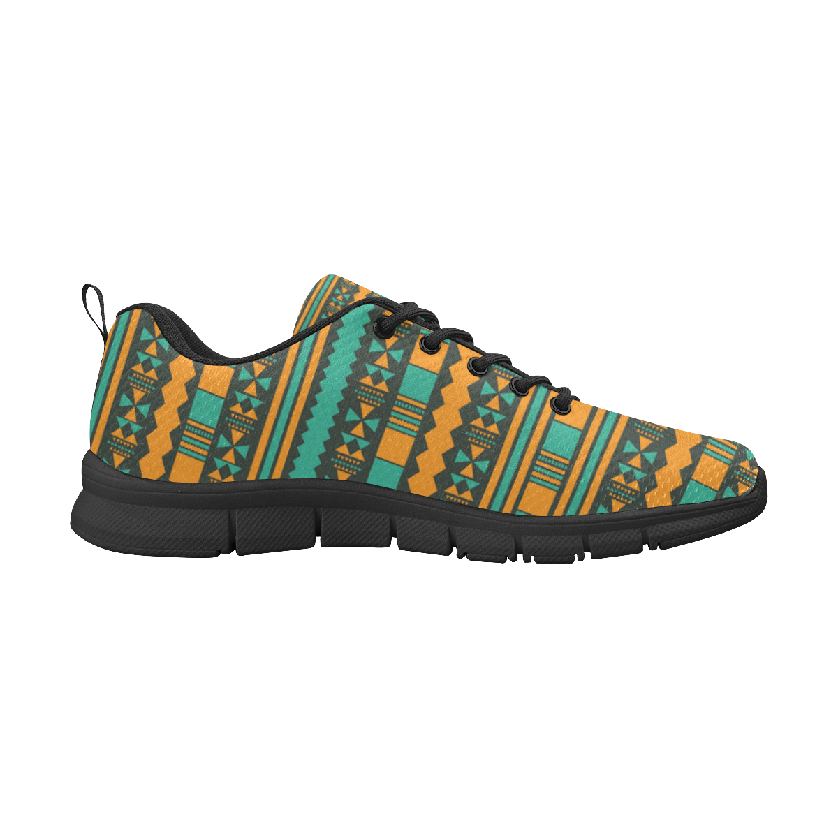 Green and Yellow Aztec Tribal Women's Breathable Running Shoes (Model 055)
