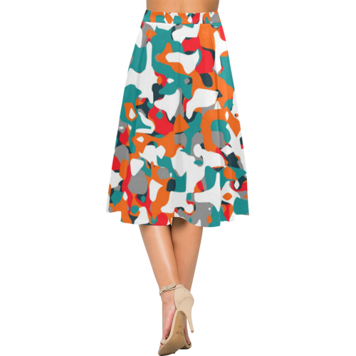 POP ART CAMOUFLAGE 1 Aoede Crepe Skirt (Model D16)