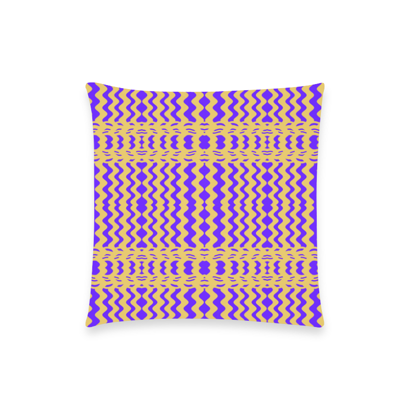 Purple Yellow Modern  Waves Lines Custom  Pillow Case 18"x18" (one side) No Zipper