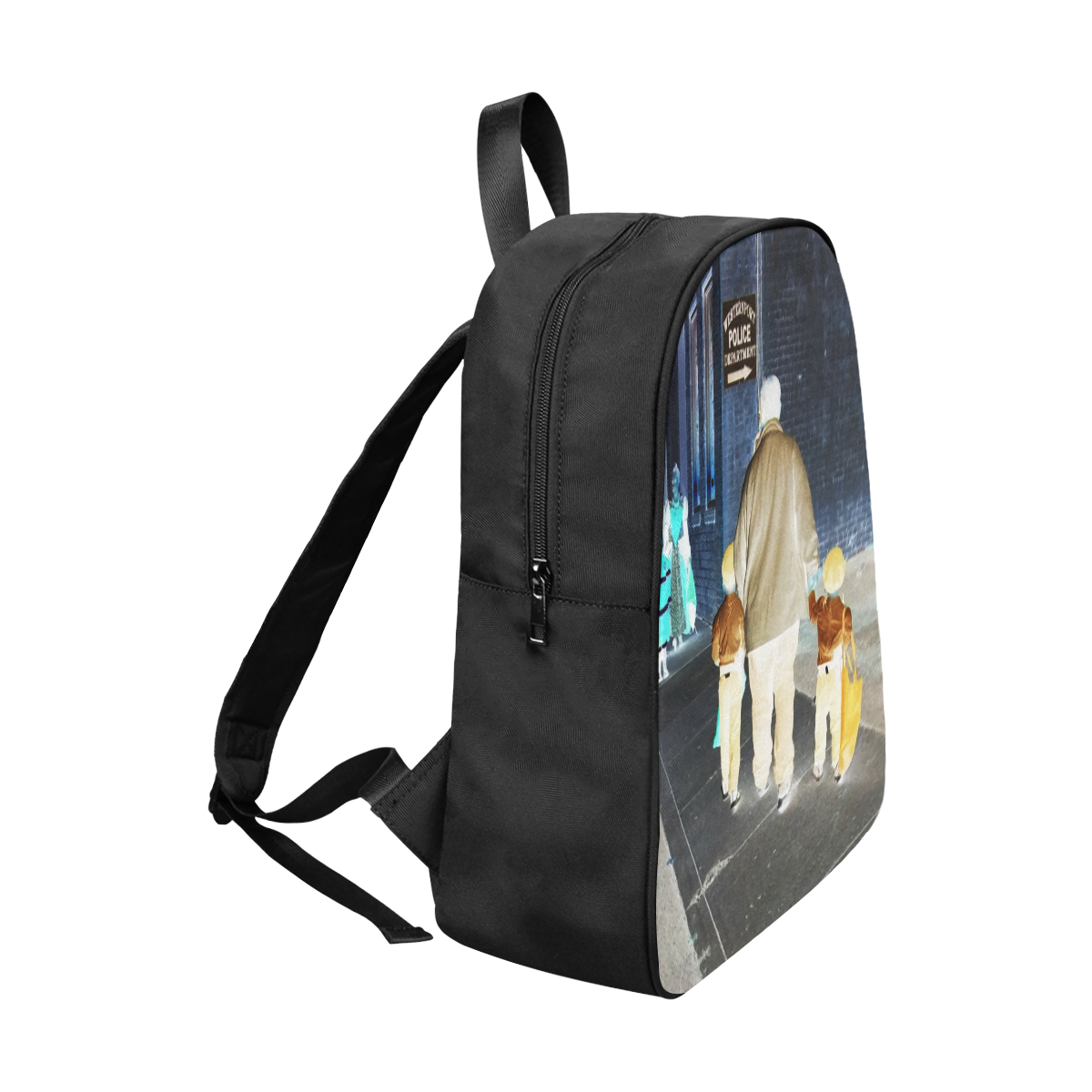 Ghosts roaming the street Fabric School Backpack (Model 1682) (Large)