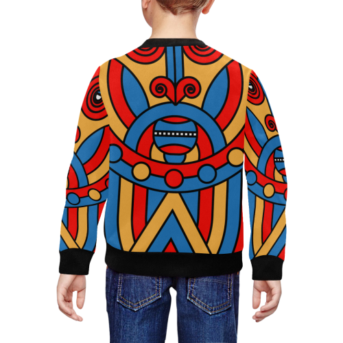 Aztec Maasai Lion Tribal All Over Print Crewneck Sweatshirt for Kids (Model H29)