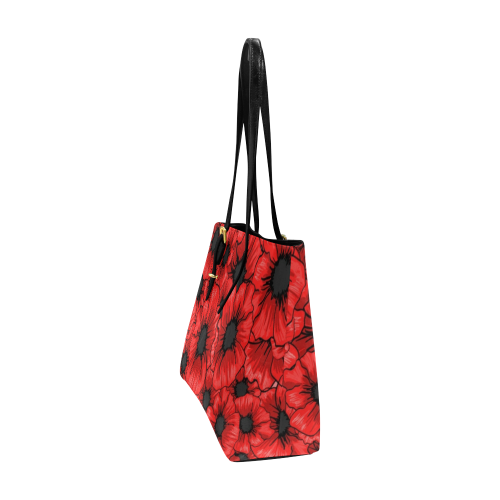 Red Hibiscus Flowers Euramerican Tote Bag/Large (Model 1656)