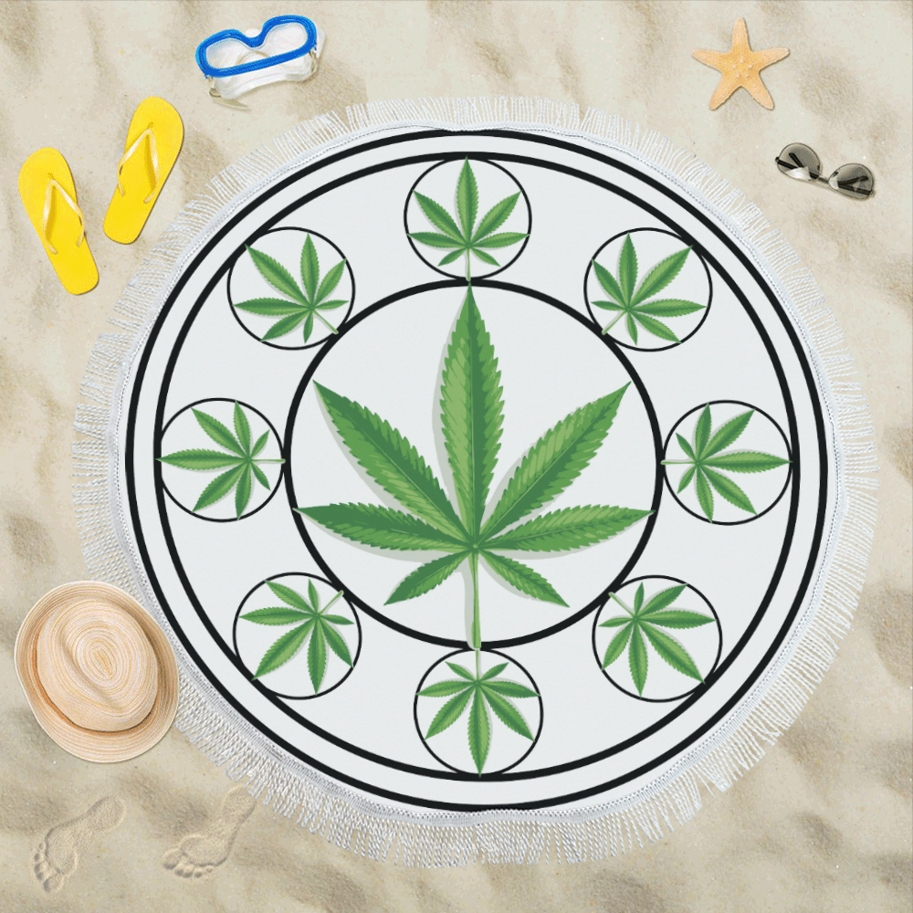 Cannabis Nouveau Circular Beach Shawl 59"x 59"